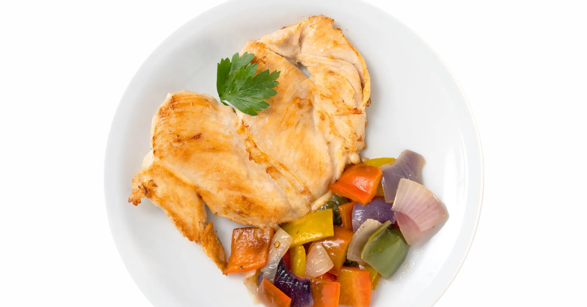 Filet de pollo grillado con vegetales grillados