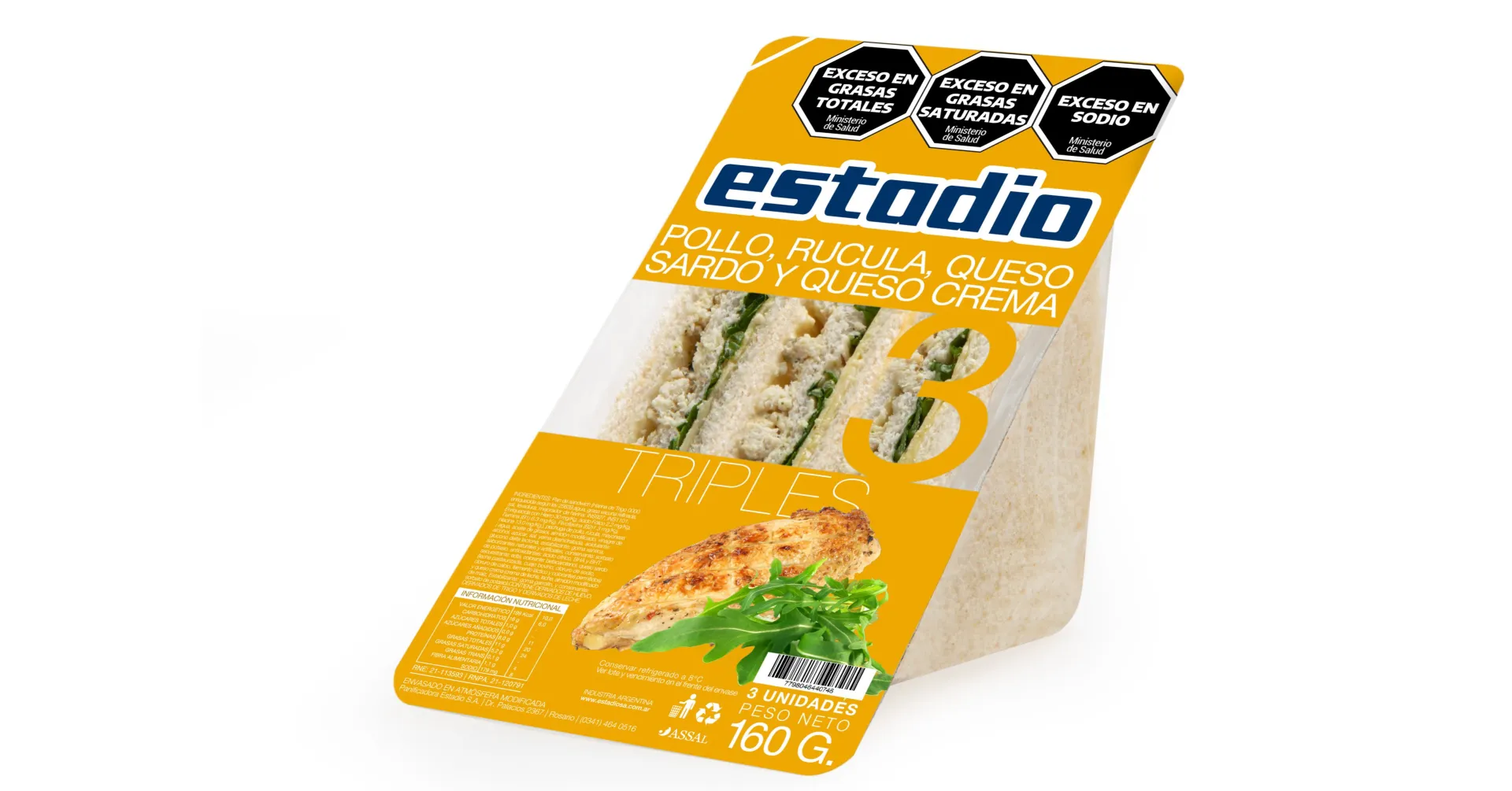 Triple de rúcula y pollo