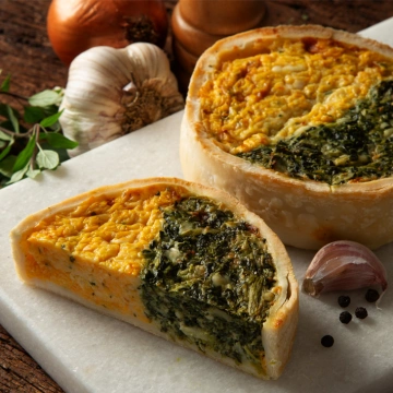 Tarta bicolor (acelga y calabaza)