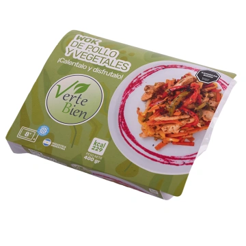 Wok de pollo y vegetales