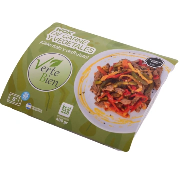 Wok de carne y vegetales